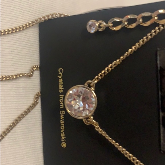GIVENCHY SAWROVSKI CRYSTAL 10K GOLD NECKLACE - Picture 2 of 3